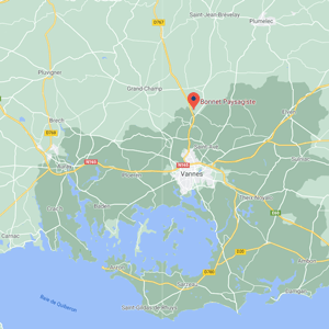Bonnet Paysagiste, paysagiste à Vannes et sa région. Carte de Bretagne